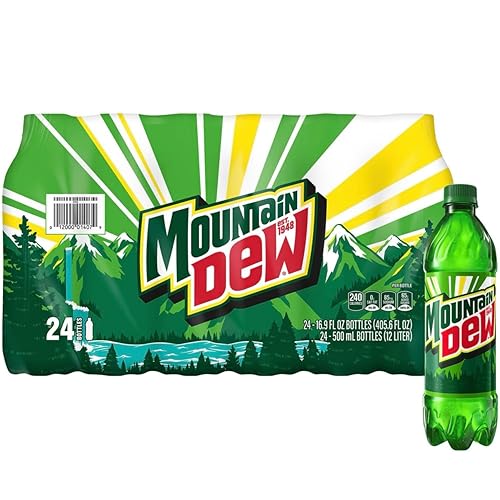 Mountain Dews Soda, 16.9 fl. oz. Bottles, 24 Pack