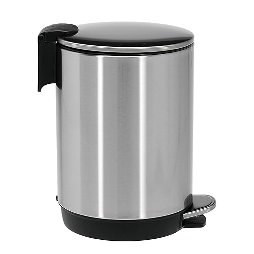 Miniatura 7 de Bote de Basura Antideslizante con Sistema de Bloqueo de Forro - Contenedor de Cocina de Acero Inoxidable, Tapa de Cierre Suave y A Prueba de Huellas