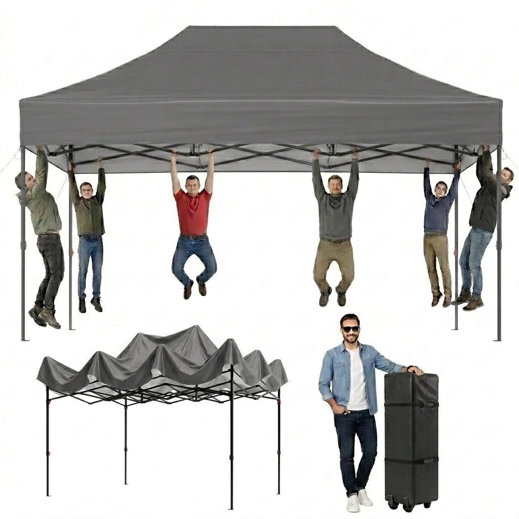 Aoxun Faltpavillon Wasserdicht Stabil Winterfest, Pop Up Pavillon mit Handtasche, UV-Schutz Gartenpavillon Partyzelt Fuer Camping, Strand, Hochzeit und Outdoor Shelter