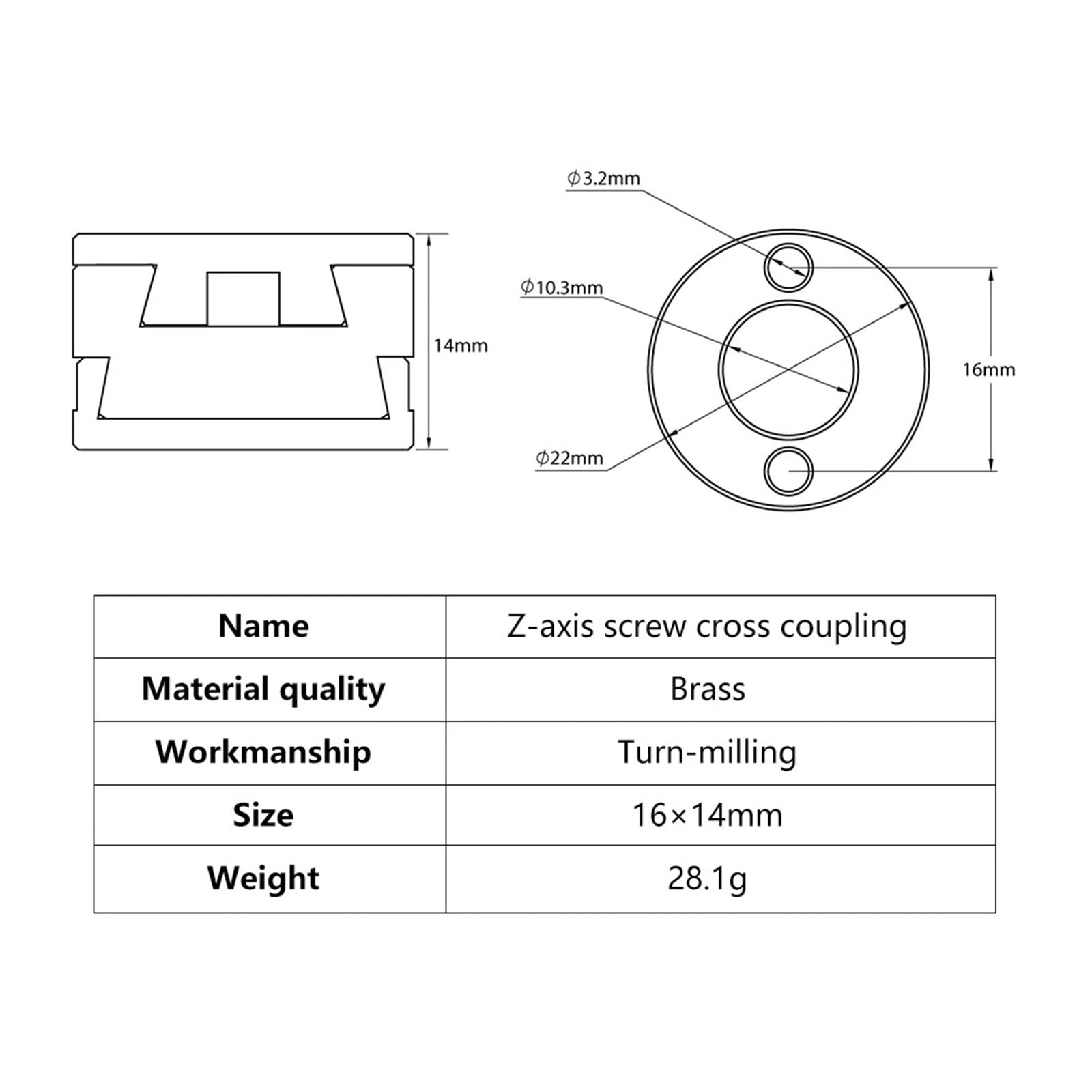 16 mm Oldham-Kupplung, T8-Z-Achsen-Schraube, heißes Bett, reduziert den Druck, Schaukel, 3D-Drucker-Teile, CNC-flexibler Wellenkoppler, Zylinder