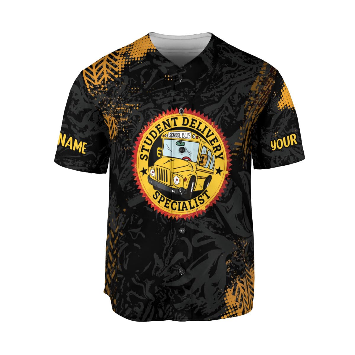 Personalized School Bus Driver Baseball Jersey Yellow Bus Driver Pride Bus Driver Jersey Soccer for Men and Women (US, Alpha, Small, 5X-Large, Regular, Regular, Style 5)