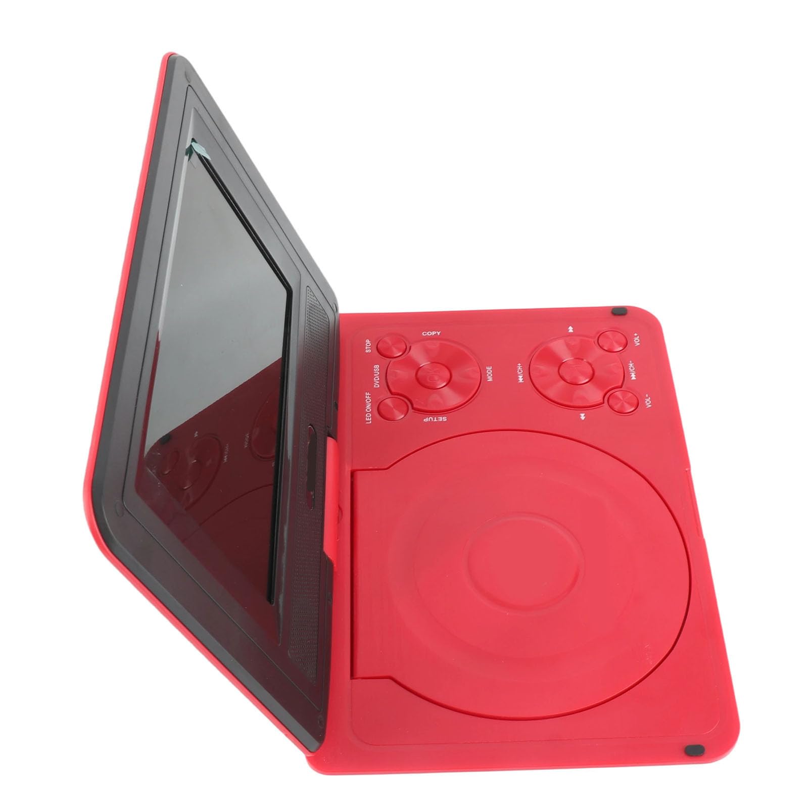 Lettore DVD Portatile con Ampio Schermo Girevole, Lettore DVD Mobile 806 1500mAh Ricaricabile, Supporta Sincronizzazione TV/Scheda SD/USB/Region (Rosso)