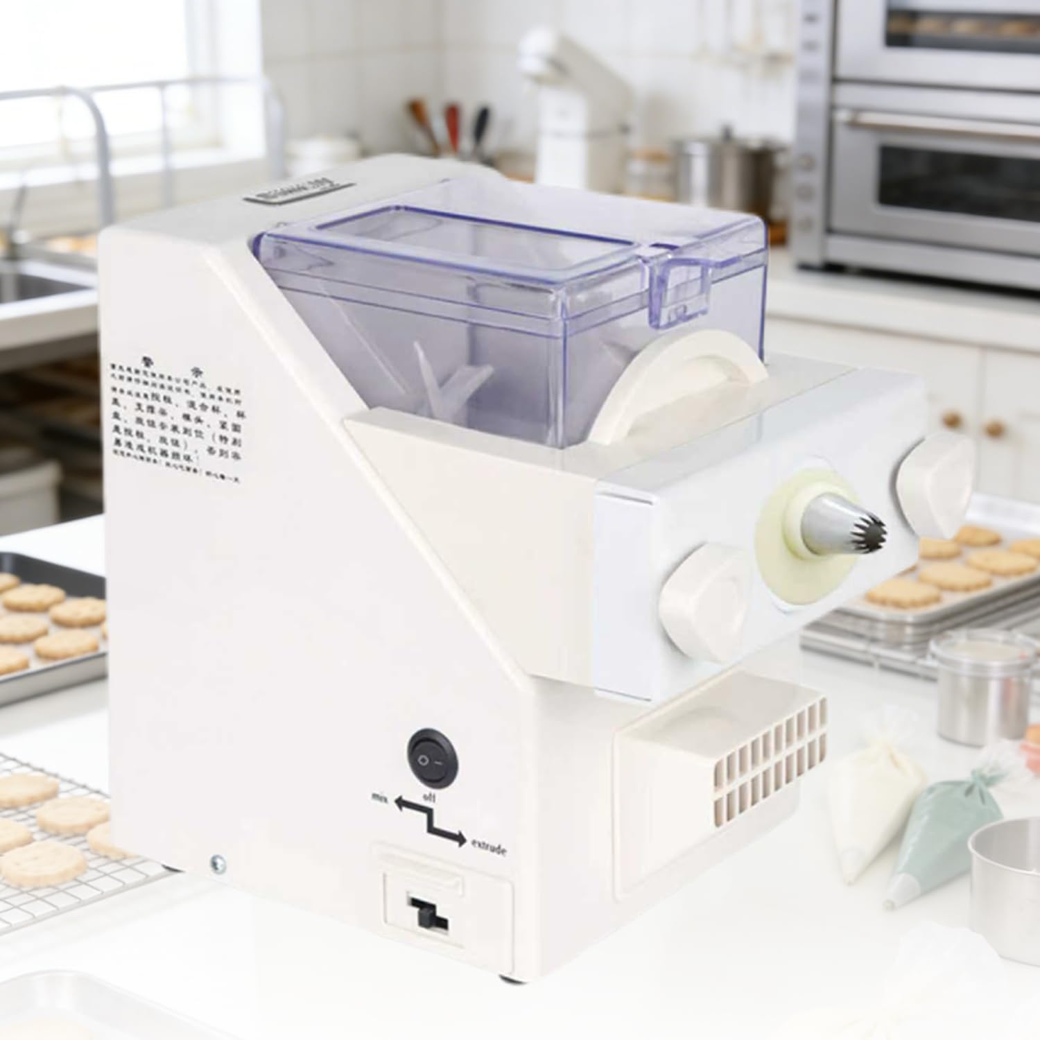 Macchina automatica per la produzione di biscotti, con 8 ugelli e 6 stampi, ad alta velocità, 50-60 giri/min, 180 W, per cucina e pasticceria