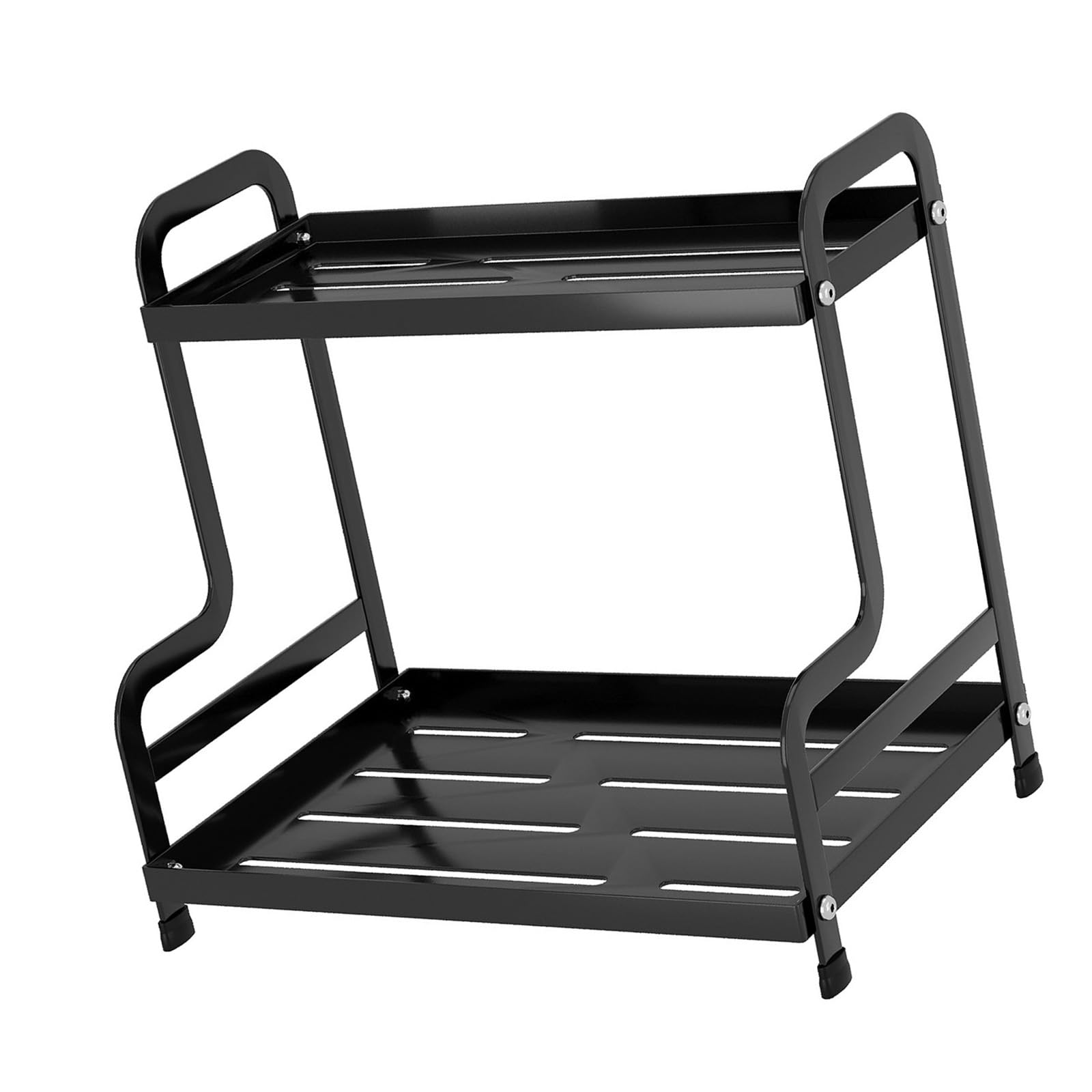 CUNZJIA 2 Tiers Kitchen Spices Display Rack Practical Coffee Mugs Holder Storage Organiser for Bathroom Vanity and Countertop