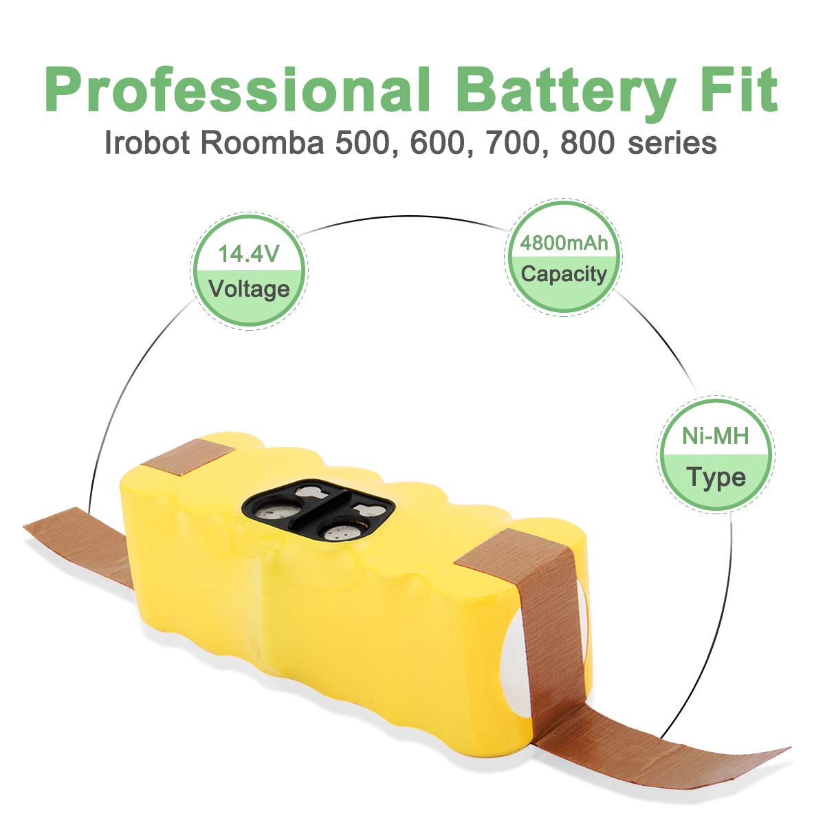 Batteria 14.4V 4500mAh Per IRobot Roomba - Compatibile Con Serie 500, 600, 700, 800, Ni-MH Gialla - Foto 9