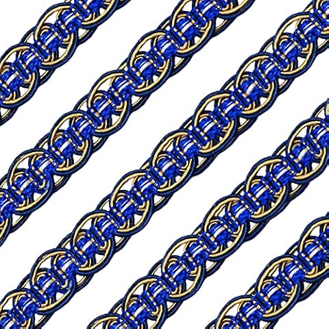 FINGERINSPIRE 11,5m 19mm Geflechtbesatz Dunkelblau Geflochtenen Gimp Trim Polyester Stoffband Gewebte Gimp Grundverkleidung Cover
