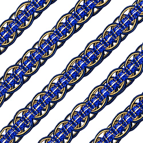 Fingerinspire 13 Yards Braid Trim Polyester Woven Gimp Trim Dark Blue 3/4 Inch Width Handmade Basic Trim For Costume Diy Crafts Sewing Jewelry Making Home Curtain Decoration #TOP13
