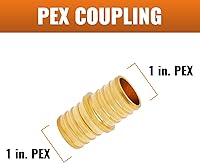 Vista 2 de SUNGATOR Accesorios Pex de 1 pulgada, paquete de 2 acoplamientos Pex de 1/2 pulgada, sin plomo de latón, accesorios Pex de 1 pulgada para tubería Pex
