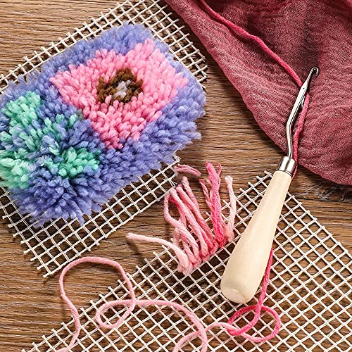 Forsewian 5 Pieces Bent Latch Hook Crochet, Wooden & Plastic Needle Hooks For Carpet Making, Wig Designing And Other Craft #TOP6