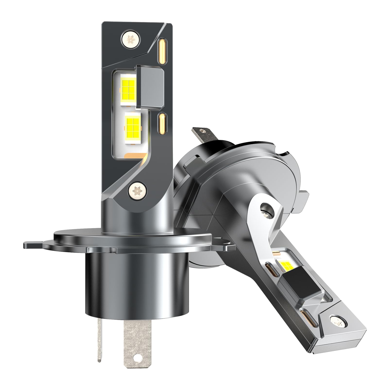 H4 LED 20000lm 100W, Lampadine Per Fari Auto e Moto, Kit Lampadina 12v per Abbaglianti o Anabbaglianti, Dimensioni 1:1 Alogena, Plug and Play, Luce Bianca 6500k, 2 Lampade LED H4