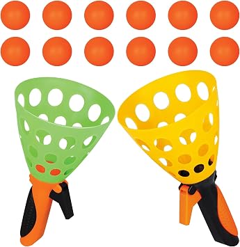 catch ball game for kids, Outdoor Indoor Games, Pop and Catch Ball Family Games with 2 Launcher Baskets and 12 Balls, Summer Beach Yard Sport Birthday Party Gifts Toys Ages 4 5 6 8 12+ Years Old