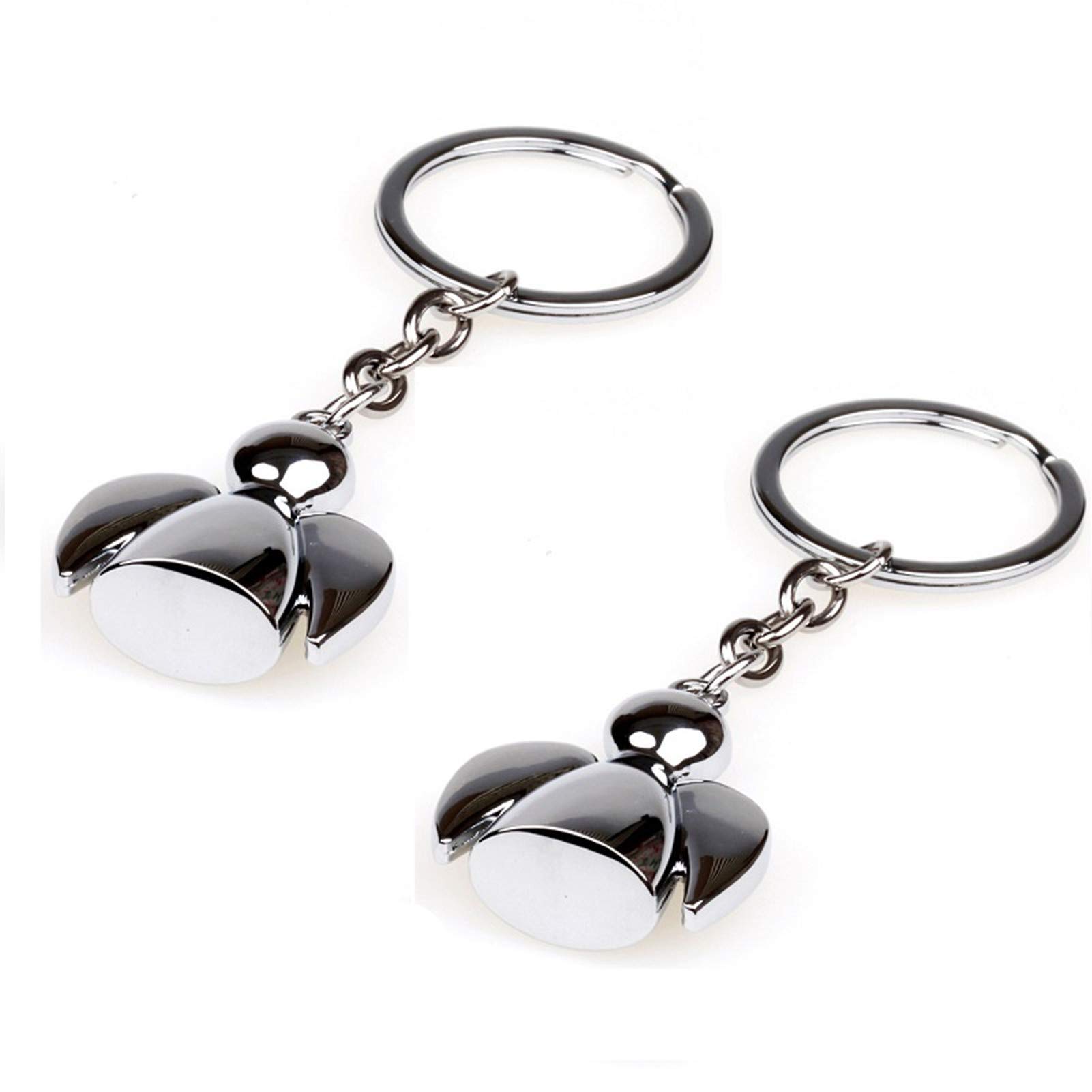 Portachiavi Angelo Custode Argento - Regalo Di Speranza E Protezione Per Donna O Uomo
