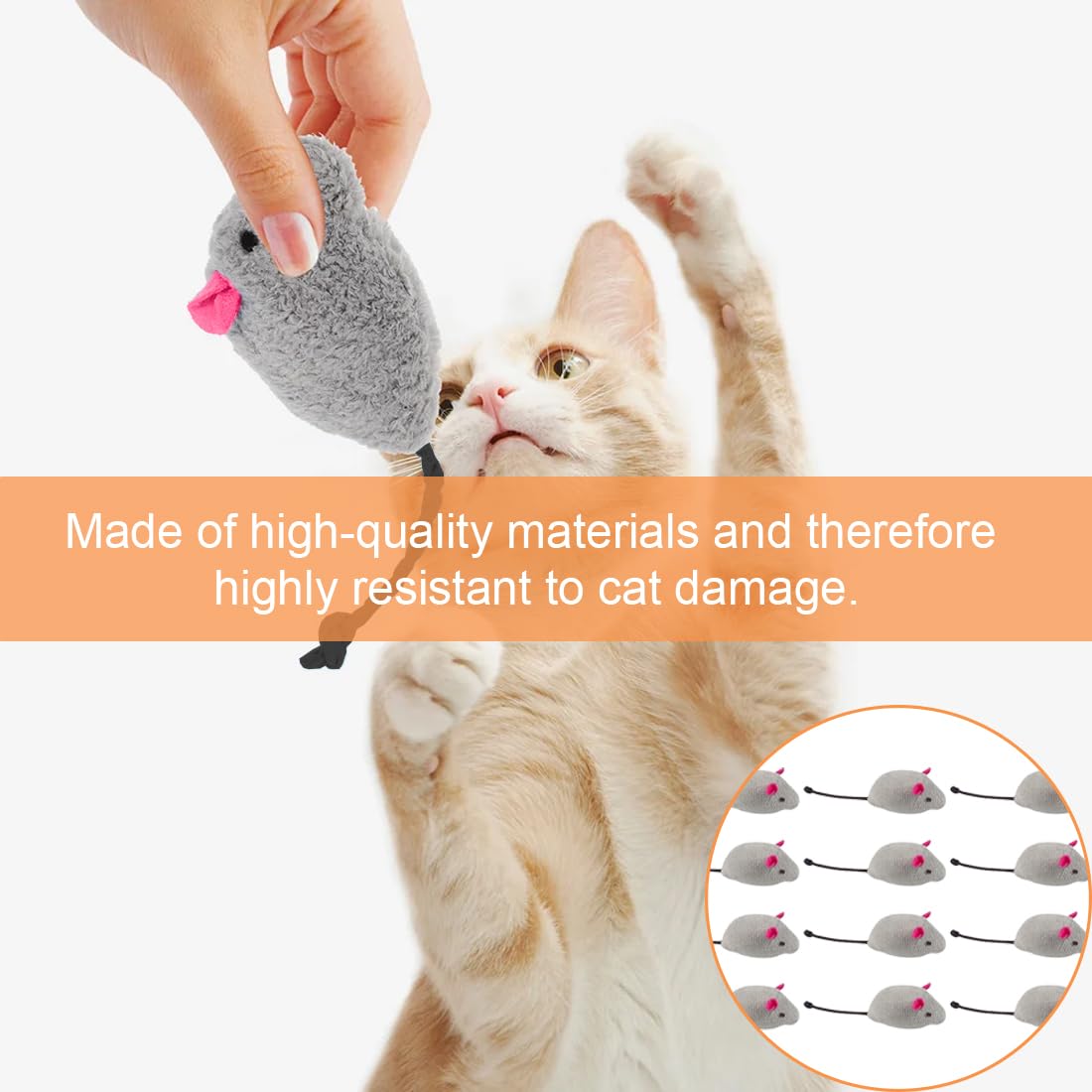 12 Topini Finti Con Catnip E Campanelli - Giocattoli Interattivi Per Gatti - Arcobaleno Di Colori - Foto 4