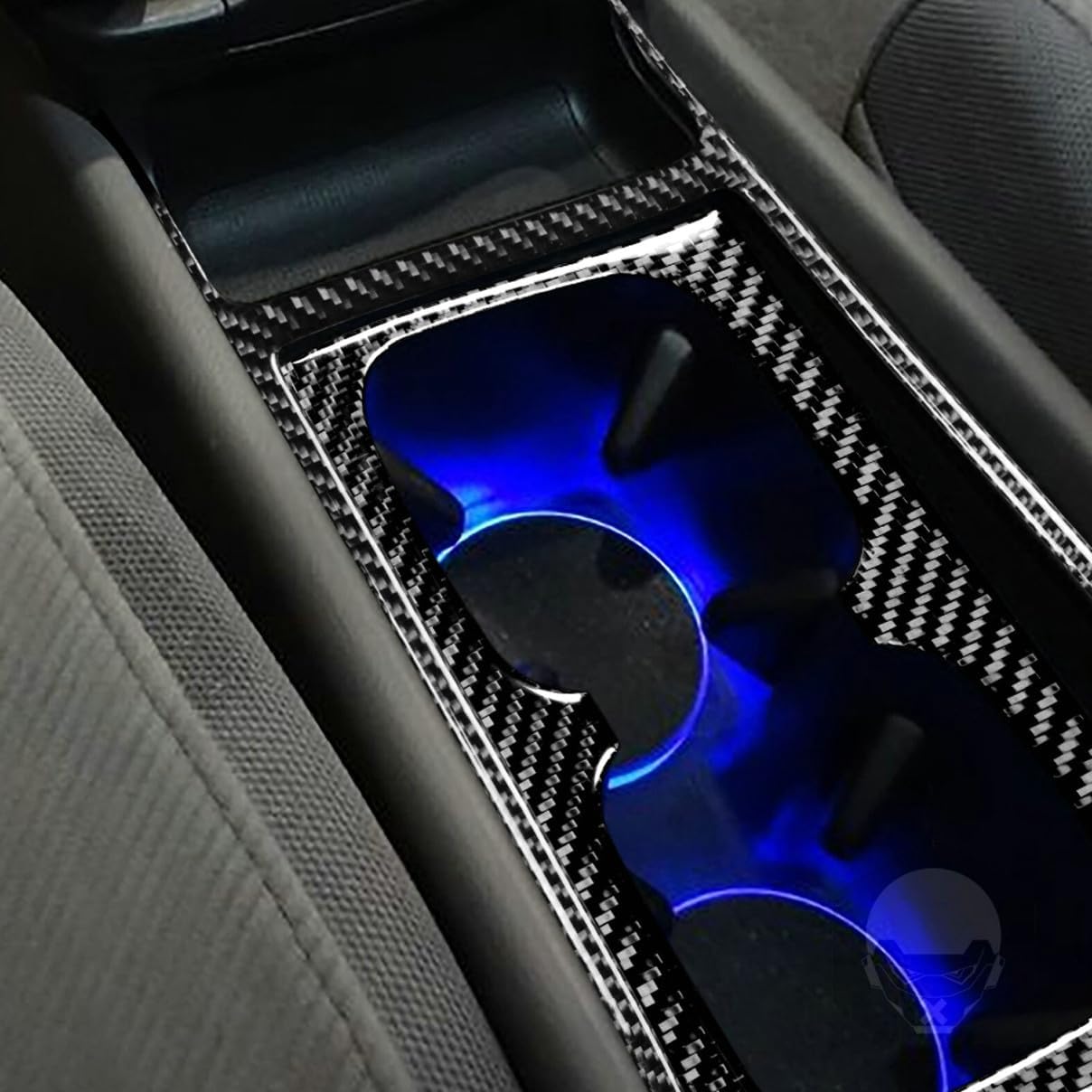 2Pcs Carbon Fiber Watercup Panel Decor Trim Cover for Honda Civic 8th 2006-2011