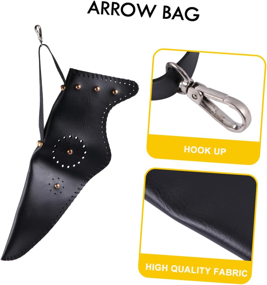 Kisangel Wear Resistant Leather Arrow Bag for Archery Durable Hunting Equipment Comfortable Carry Left Right Hand