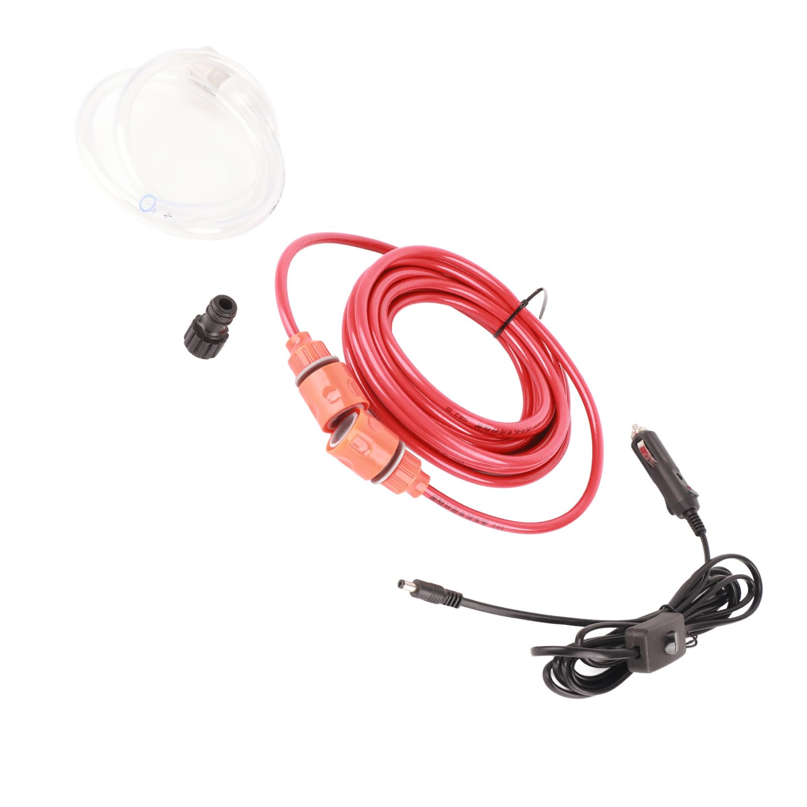 12V Hochdruck Autowaschpumpe, Elektrische Reinigungsmaschine mit Spritzpistole, 80W, 130PSI, 6m Sprühschlauch, Tragbares Autowäscher Kit für Auto, Boot, Wohnwagen