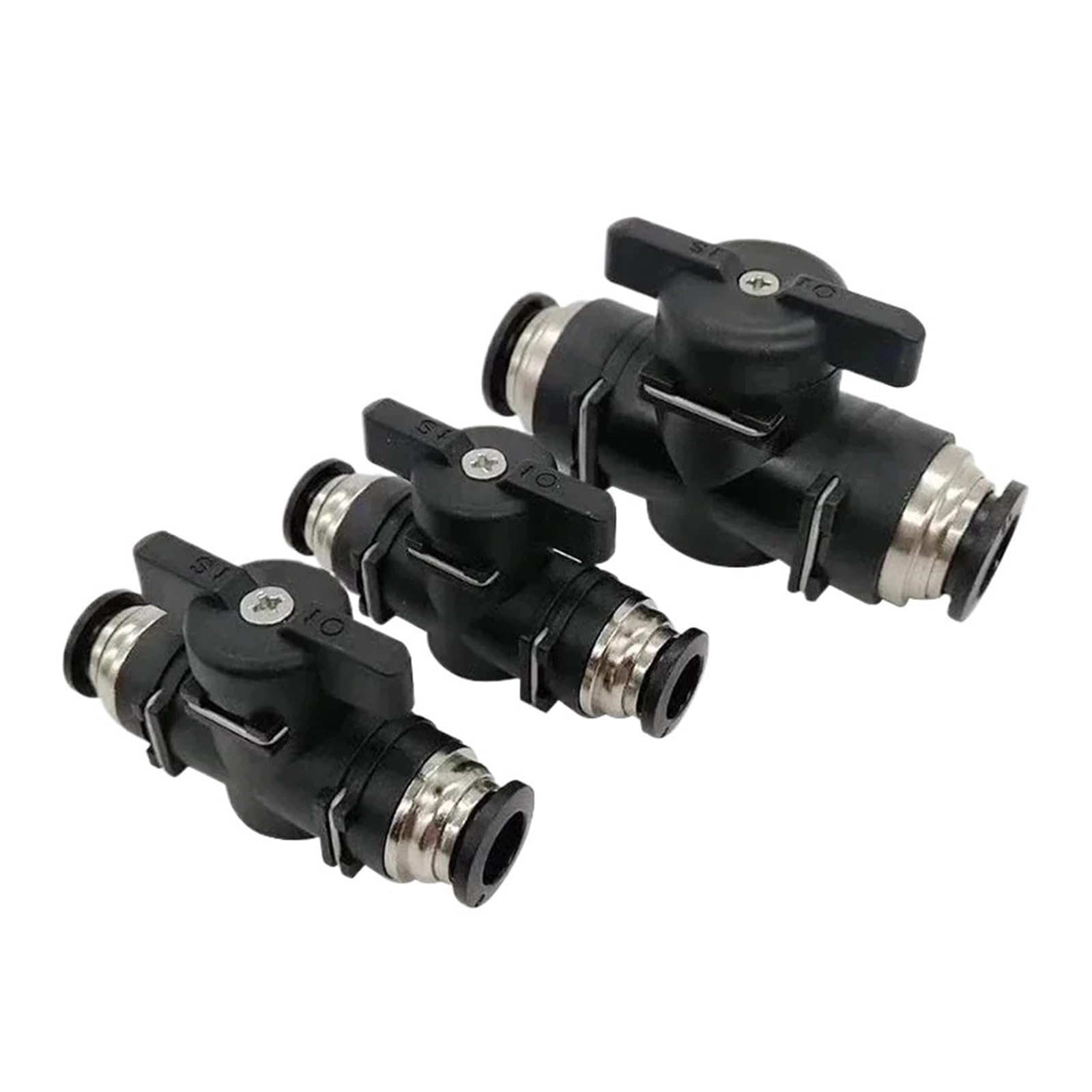 BALYDLUL 10 Pcs 4mm 6mm 8mm 10mm 12mm Pneumatic Push In Quick Joint Connector Hand Valve To Turn Switch Manual Ball Current-limiting(BUC 4MM,10 PCS)