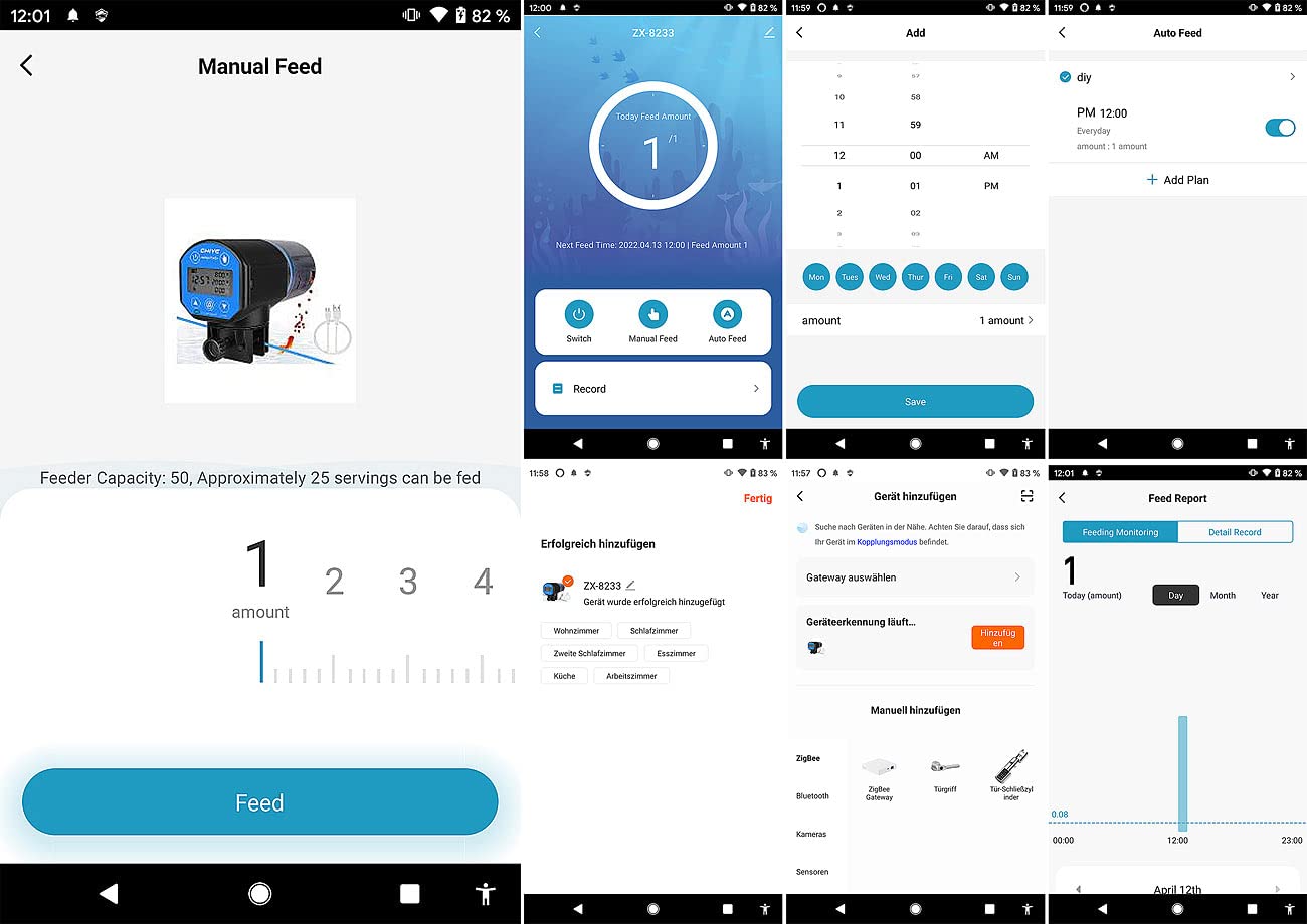 Fischfutterautomat: Smarter WLAN-Fischfutter-Automat, programmierbare Zeiten & Mengen, App (Fischfutterautomat Teich, Aquarium-Futterautomat, Auto)