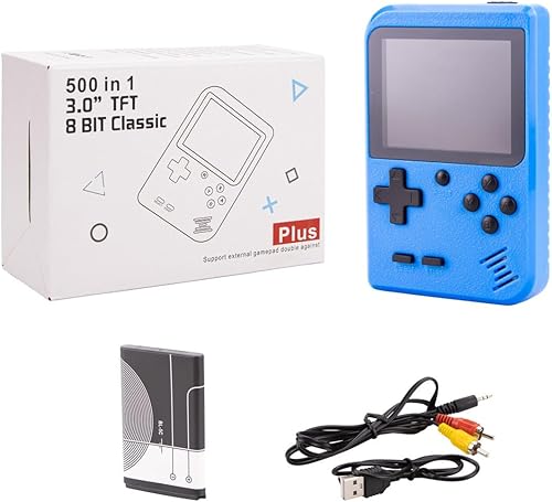 Miniatura 7 de Mini consola de juegos portátil para niños con 500 juegos clásicos retro, pantalla de 2.8 pulgadas, batería de 1020 mAh, consola de videojuegos