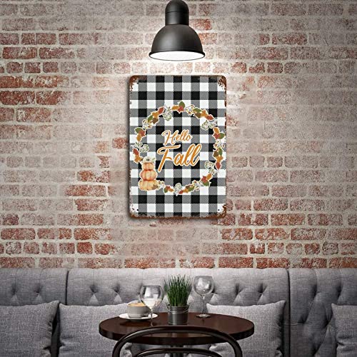 Panneau en métal Hello Fall et décoration de pelouse d'automne - 5