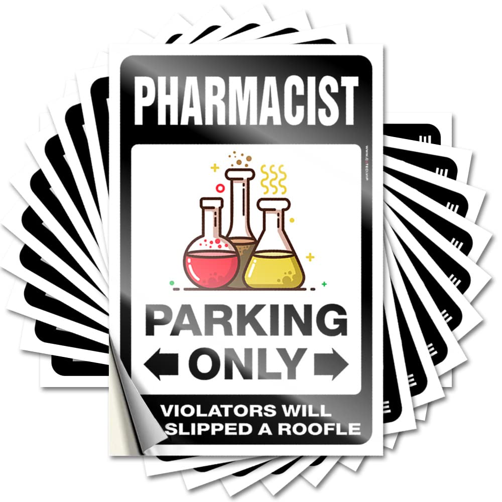 Feminist Stickers, Man Cave Accessories Cover Pharmacist Parking Only | Funny Quote Hunting Decals(8X12CM)