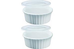 CorningWare Value Set of 2 French White 16 Oz Baking Dishes with Lids