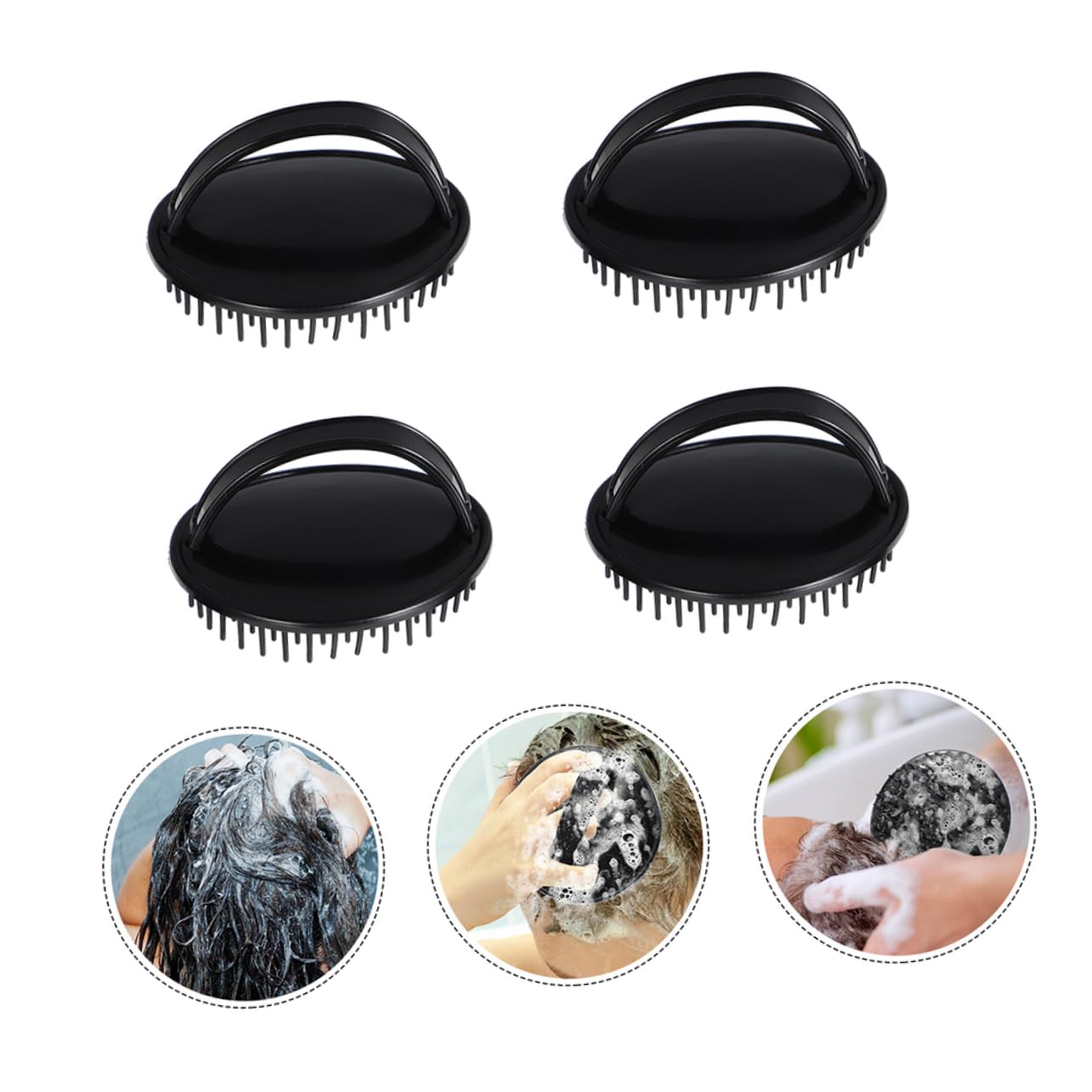 FRCOLOR 20 Piezas cepillo champú masaje scalp massager hair straightener brush cepillo para limpiar la caspa para el cuidado del cuero cabelludo depurador cabello bath peine