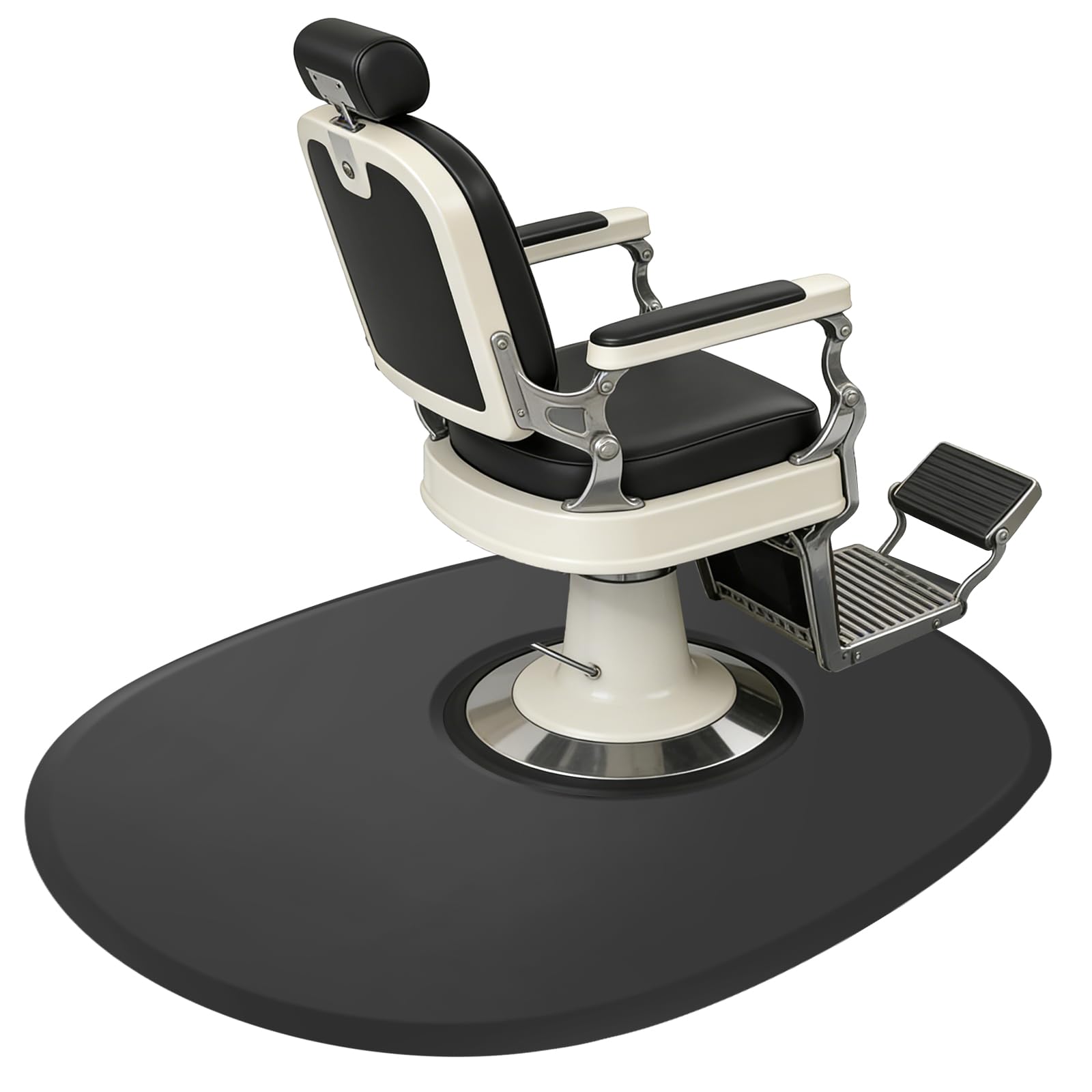 TOROKOM Salon Floor Mat, 4’x5’ Anti Fatigue Barber Chair Mat for Circle Chair Base Hair Stylist Beauty Floor Mats Thick Half Round Office Comfort Floor Mat for Salon & Barber (Oval)