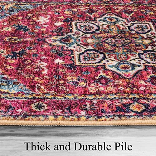 Leevan Boho Trible Runner Rugs 2X4.3 Persian Oriental Floral Hallway Runners Non-Slip Non-Shedding Indoor Machine Washable Vintage Accent Rug Floor Throw Carpets For Kitchen Bathroom Living Room-Red #TOP6