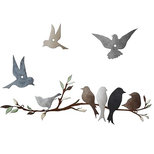 Ferraycle Metal Bird Wall Art Birds on the Branch Decor