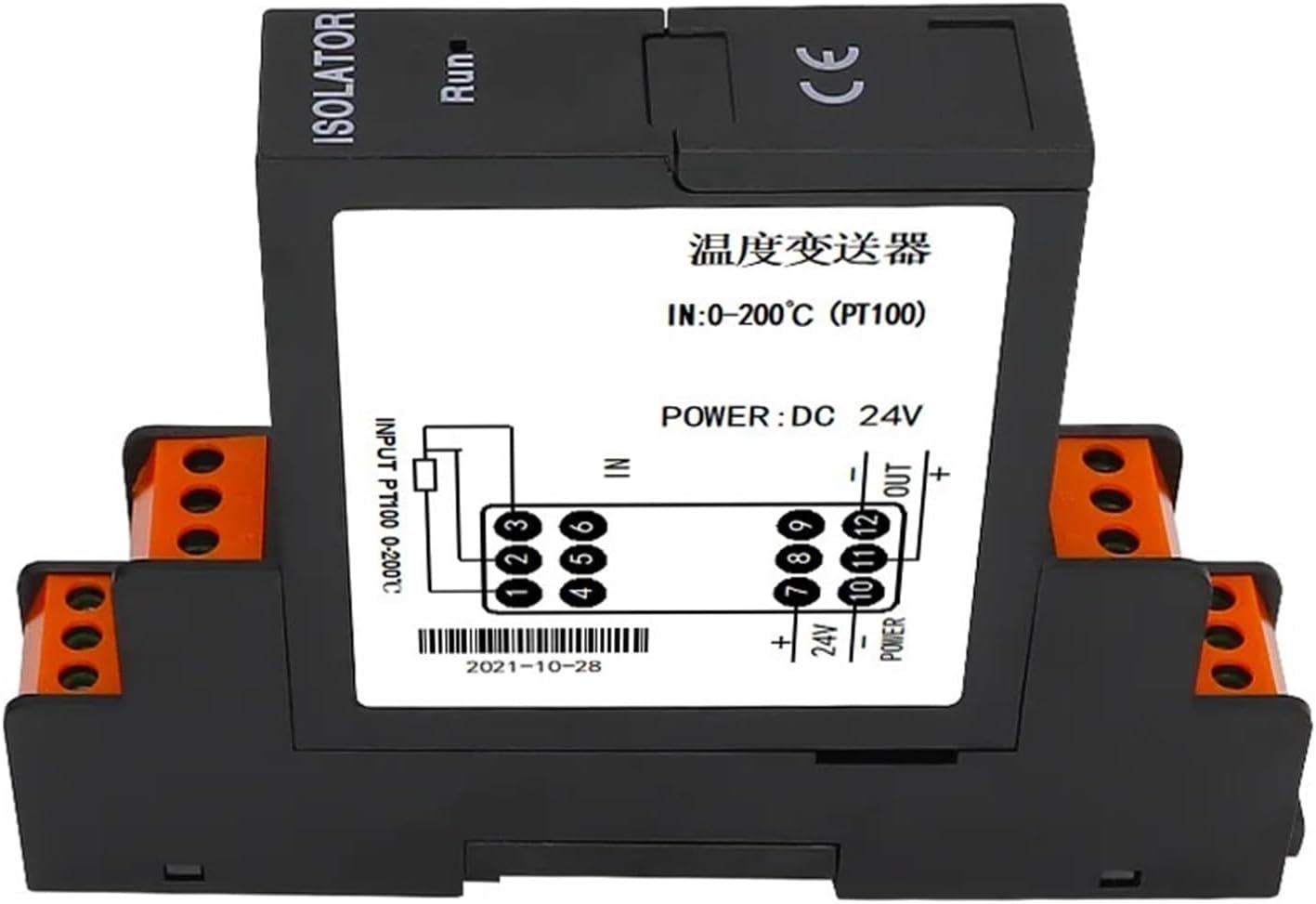 TSG-TC One-Input One-Output Thermocouple Temperature Transmitter Converts Current or Voltage Signal DC24V(Output 0-10V,Input B)