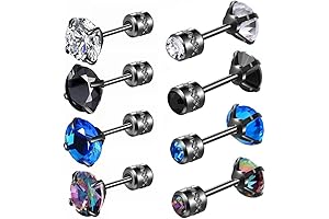 Minimalist 4-Pack Medical Grade Stainless Steel Earrings