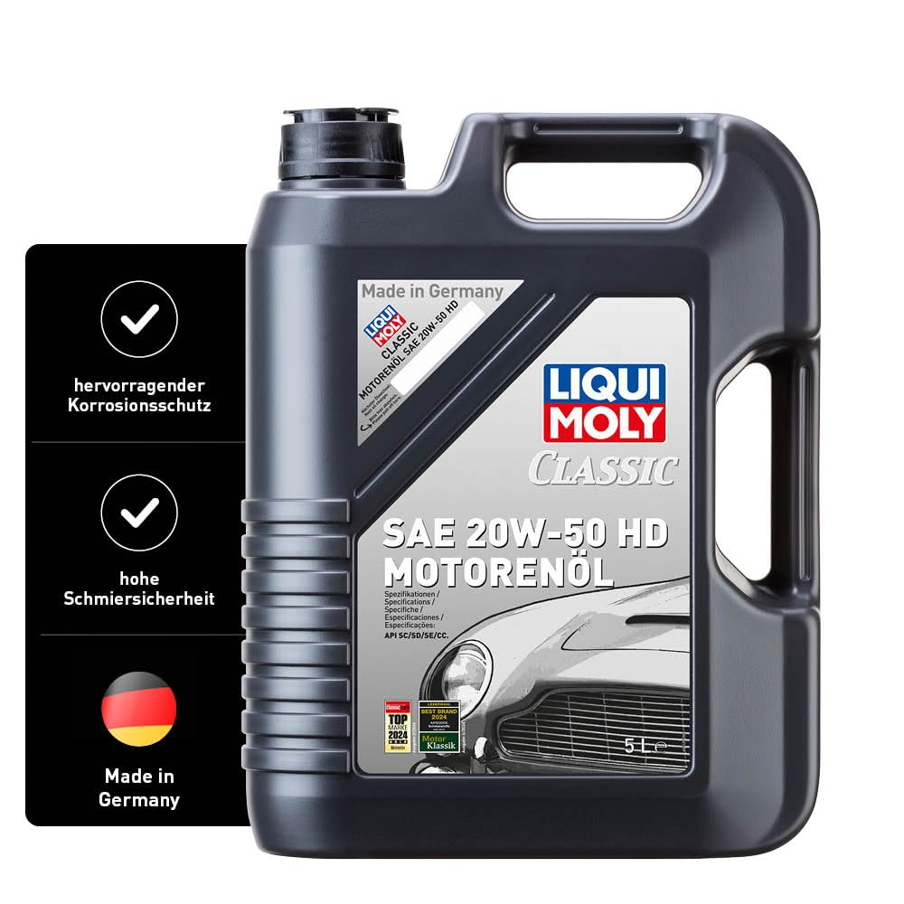 LIQUI MOLY Classic Motorenöl SAE 20W-50 HD | 5 L | mineralisches Motoröl | Art.-Nr.: 1129