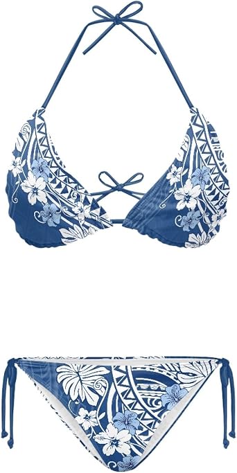 JEOCODY Womens Two Piece Bikini Swimsuit Sexy Bathing Suits Halter Triangle Swimwears Cheeky Bikini Sets