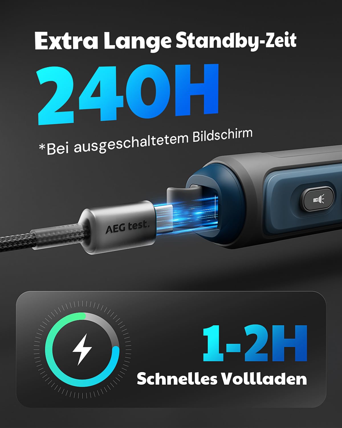 AGT-2459 Tragbarer Kohlenmonoxid-Detektor, wiederaufladbar, 0~1000PPM, mit akustischem und visuellem Alarm, TFT-Farbdisplay – für Zuhause, Reisen, Industrie und Mobile Einsätze – Blau