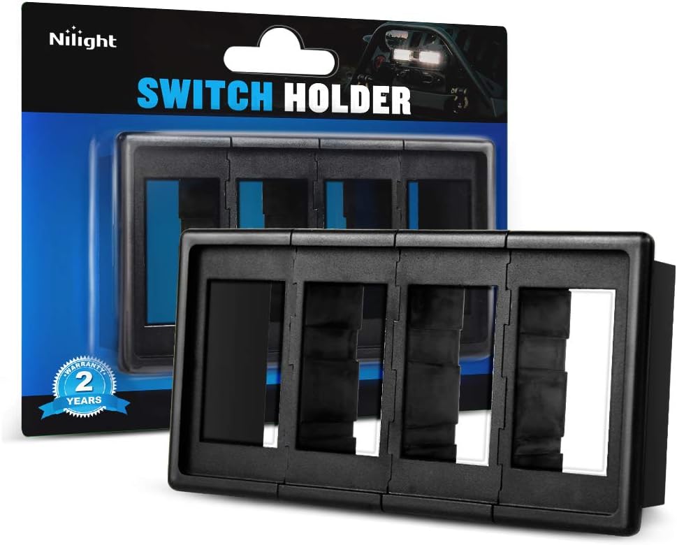 Nilight 90011D Rocker Switch Holder Panel, Switch Holder housing Kit