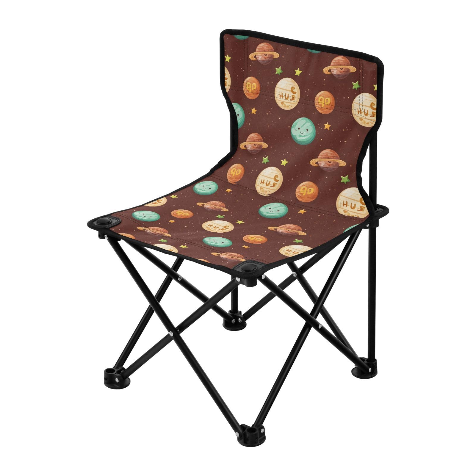 Chaise de camping pliable pour pique-nique à motif alphabet marron