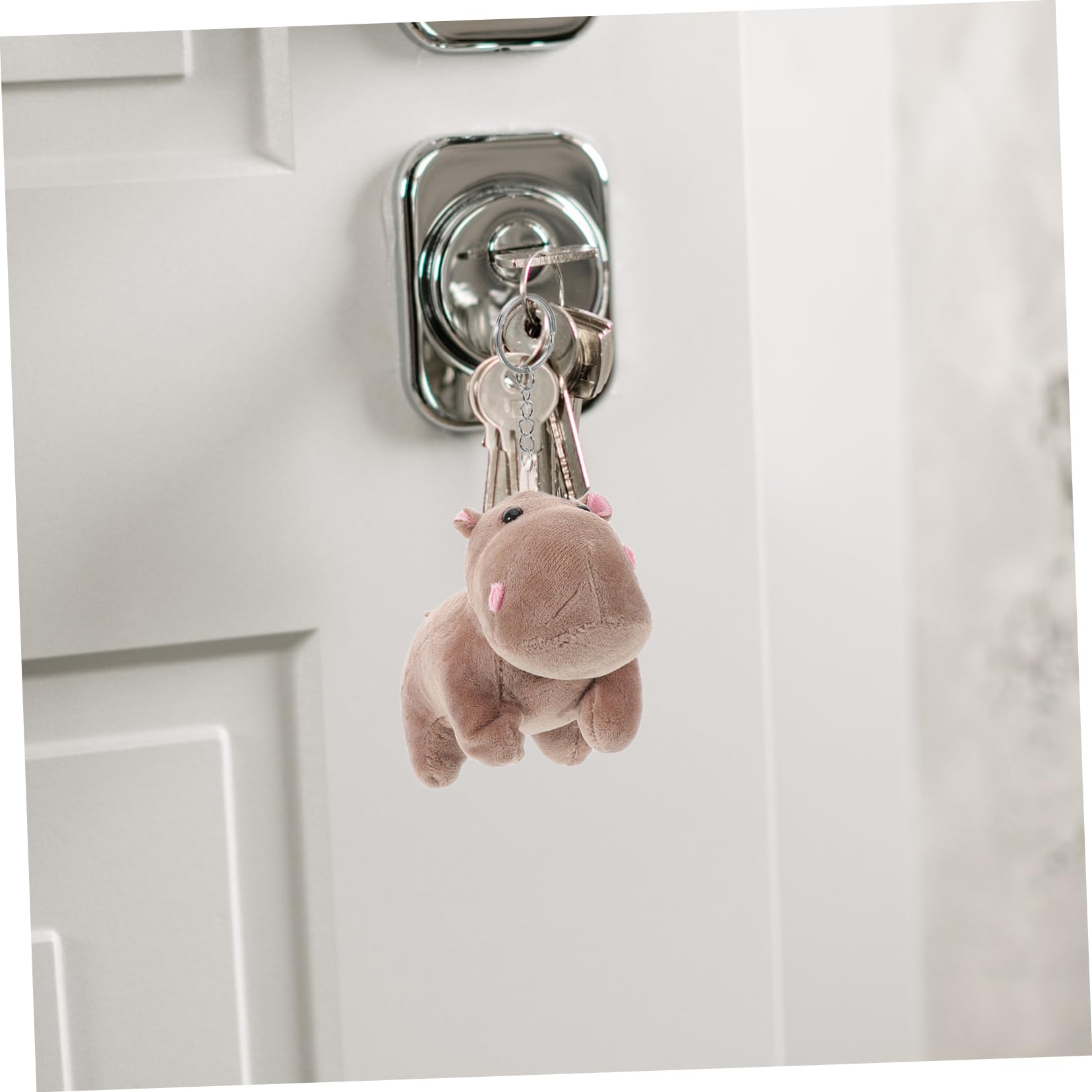 Simpatico Ciondolo a Forma di Ippopotamo di Peluche, Animale Realistico, per Chiavi, Decorazione Unica per casa e Ufficio
