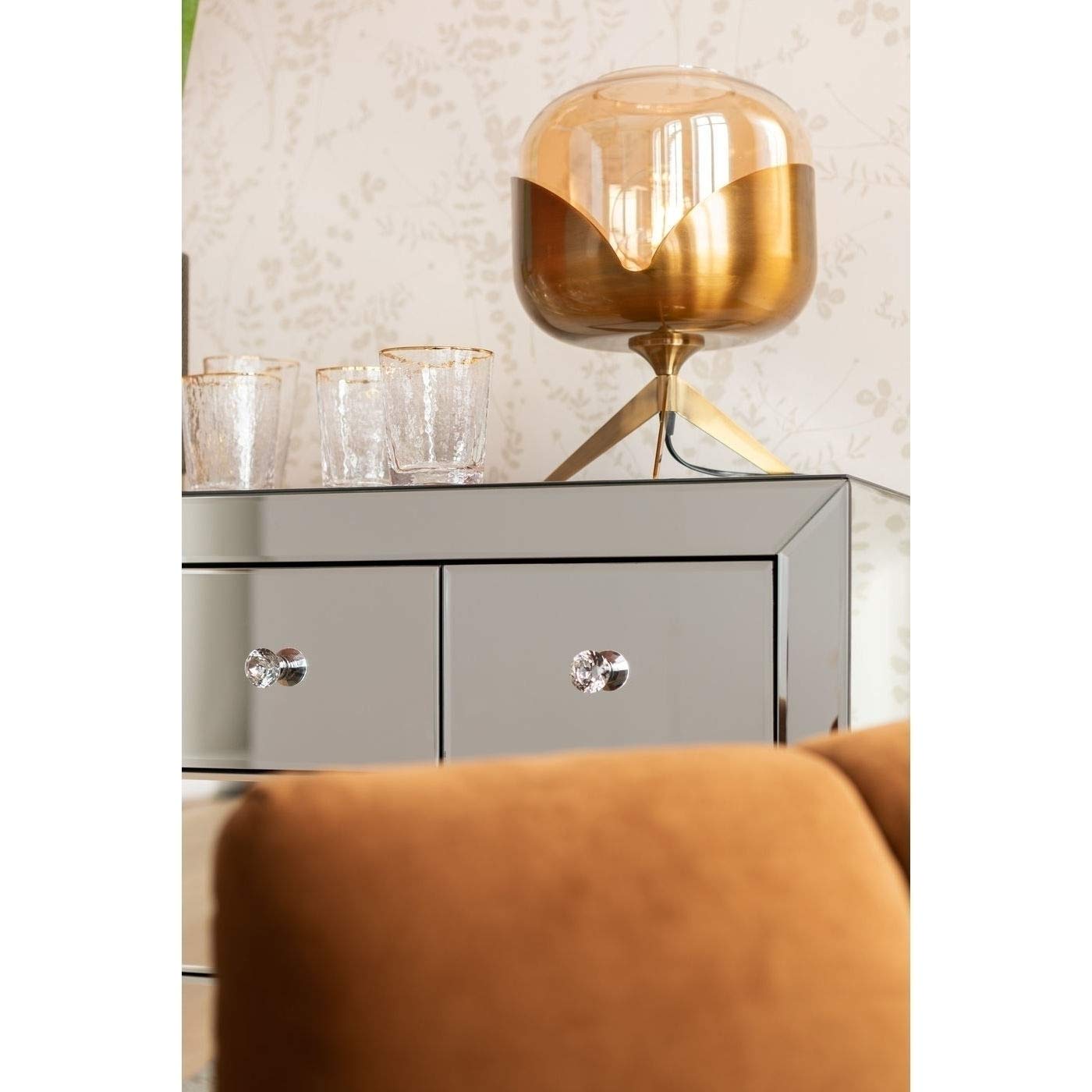 Kare Design lampada da tavolo Golden Goblet Ball, oro/vetro, stile moderno elegante, anni 60, per comodino, illuminazione soggiorno, sala d`attesa, 35x27x27 cm, lampadina non inclusa