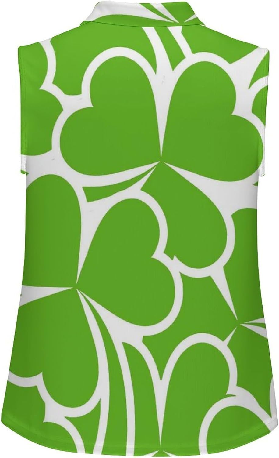 St. Patrick's Day Pattern Women's Golf Shirt Sleeveless Polo Shirts Tank Tops Blouses Tennis T-Shirts Casual