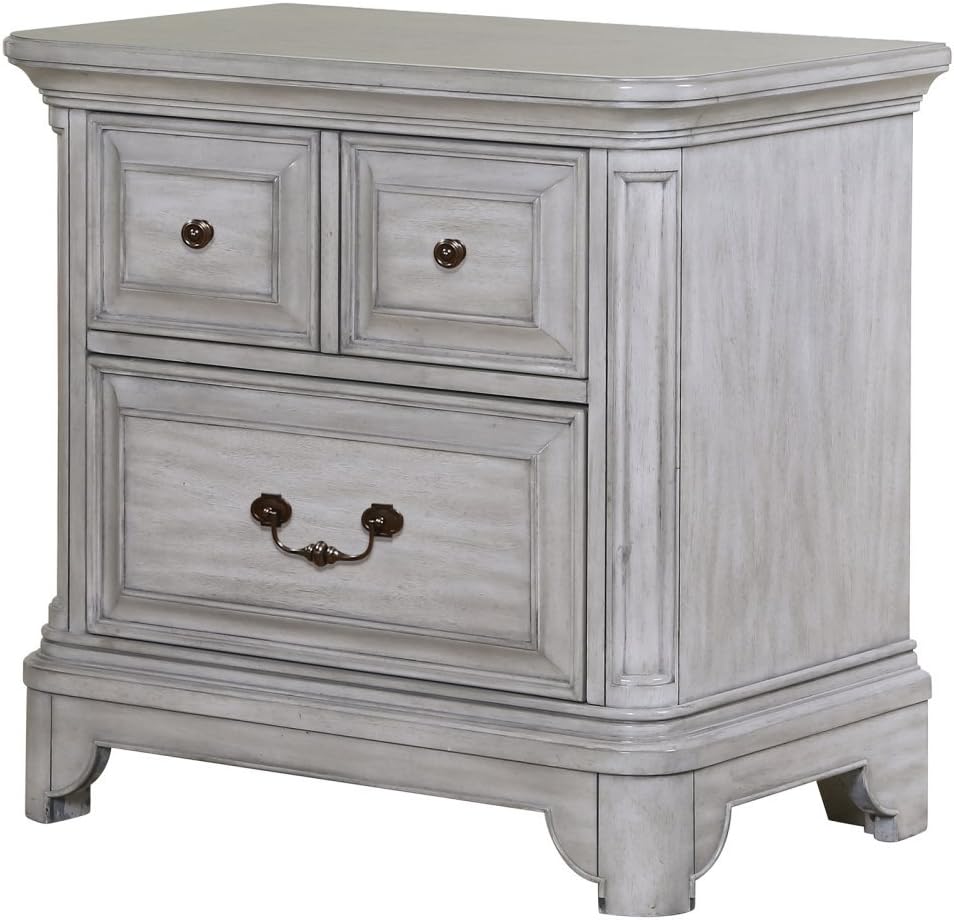 Magnussen Windsor Lane 2 Drawer Nightstand in Weathered Grey
