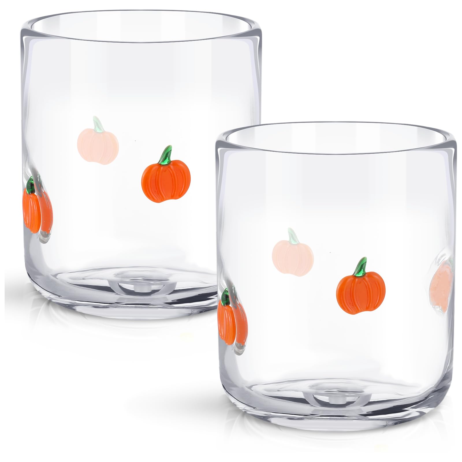 SiliFine 2 Pcs Pumpkin Icon Juice Glasses
