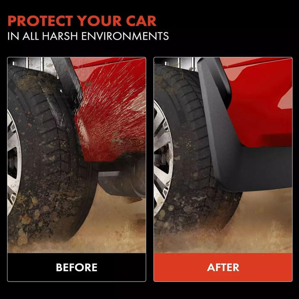 Mud Flaps Splash Guards for Ford Ranger 2019-2023, Front and Rear Set of 4, Fender Protection