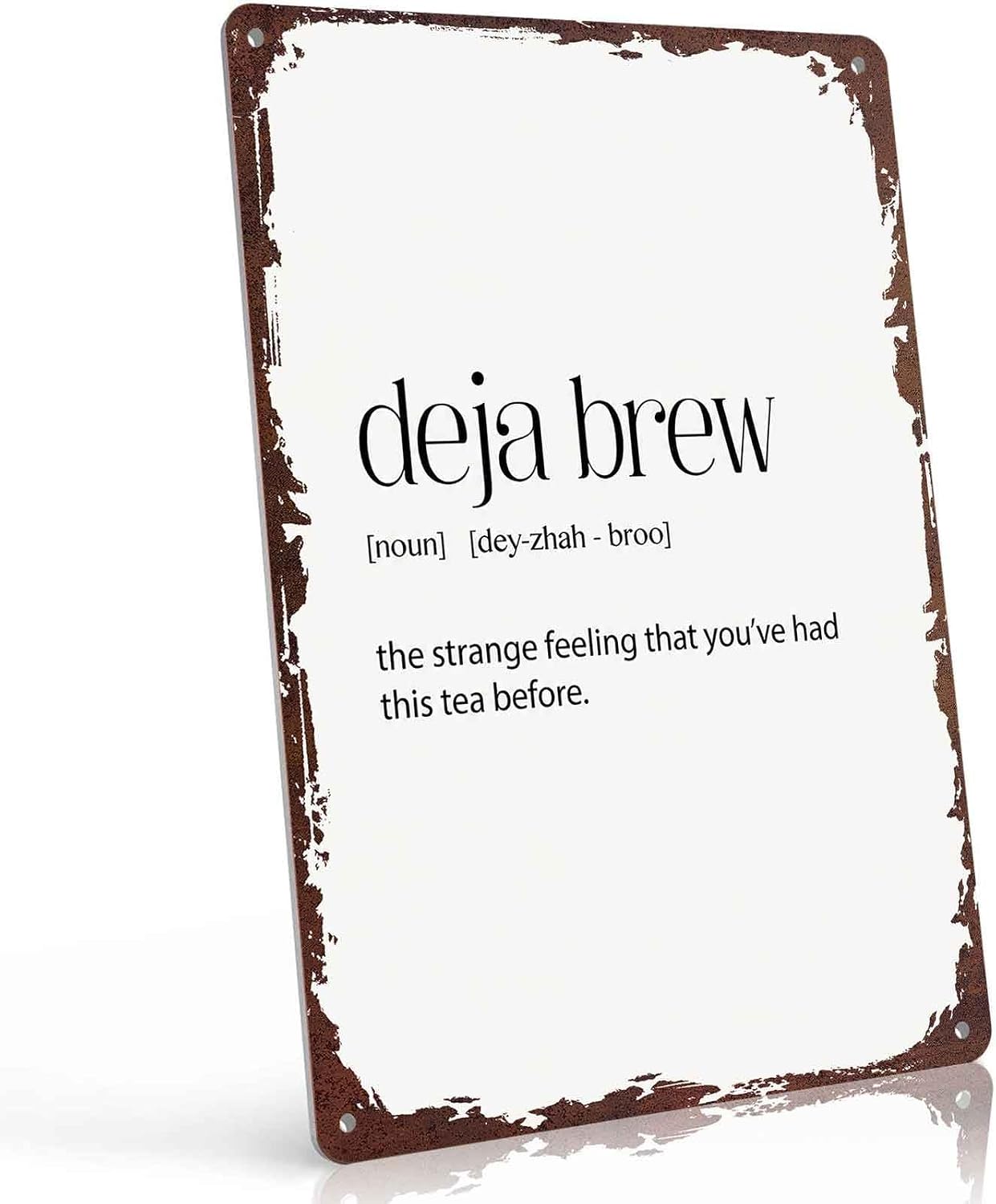 Deja Brew Definition Funny Metal Sign 8x12 Inch, Aluminum Wall Decoration for Living Room Bedroom Office Café Restaurant Kitchen and Study Room
