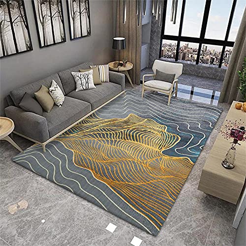 Carpette résumé de rayures bleu blanc gris pour décorer un coin lecture