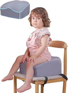 Babelio Ergo Booster Seat for Toddlers 18M-5Y: Promotes Upright Posture, 4" Height Boost, Washable Cover, Kitchen Chair Compatible - Dark Grey