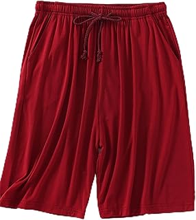Pantalones cortos casuales para hombre, para uso diario, para el hogar, súper suaves, pantalones deportivos de playa, cintura elástica, transpirables, de gran tamaño, color sólido, pantalones cortos