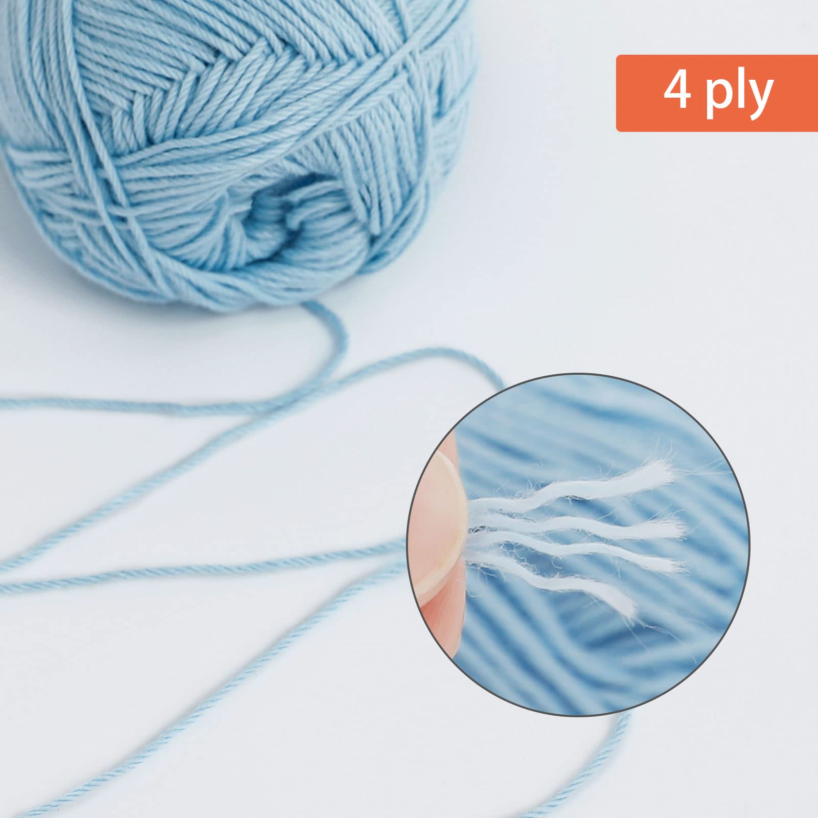 Pretty Jolly 4 Skeins Soft Baby Yarn, 100% Cotton, Crochet & Knitting, 4 Ply, Fingering Weight - Image 3