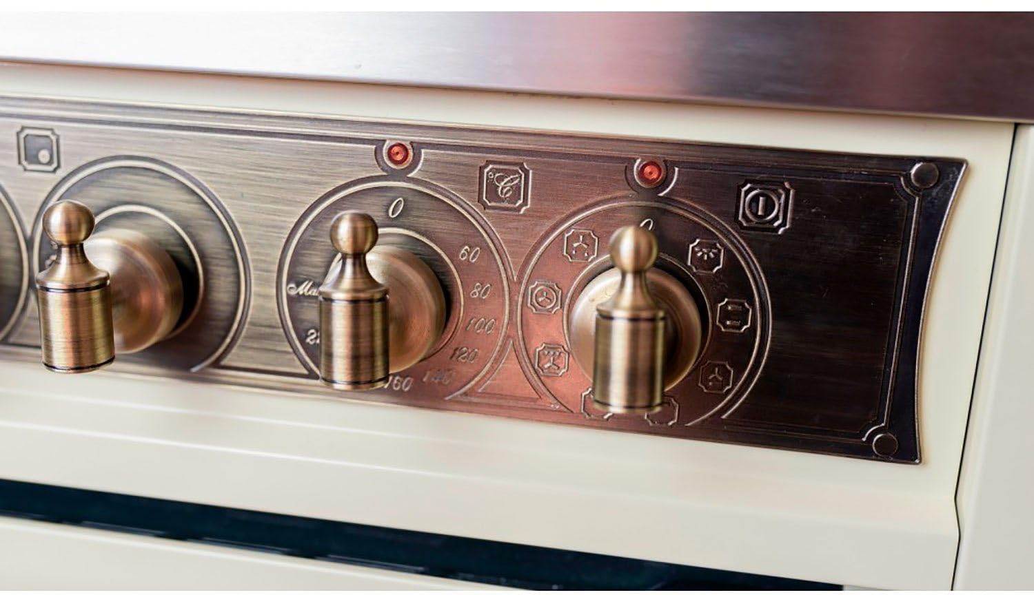 Kaiser Gas-Standherd Empire Kaiser HGE 93555 ElfEm, mit 2-fach-Teleskopauszug, katalytische Selbstreinigung, Retro Gas Elektro Standherd 90 cm Range Coocker
