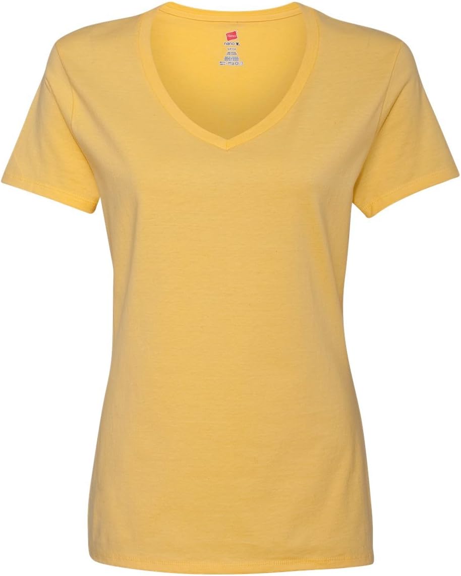 Hanes Womens Perfect-T Short Sleeve V-Neck T-Shirt X-Small Ash
